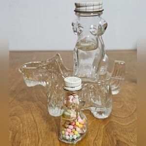 Vintage Dog Terrier Type Glass Candy Dishes/Spoon Rest